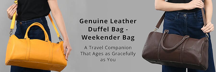 Genuine Leather Duffel Bag - Weekender Bag Banner