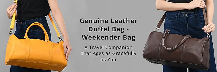 Genuine Leather Duffel Bag - Weekender BagBanner