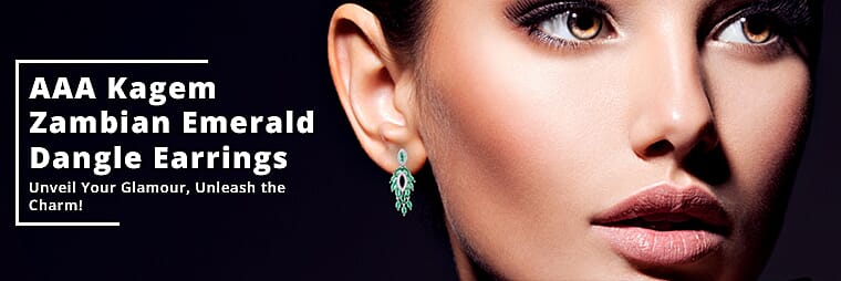 AAA Kagem Zambian Emerald Dangle Earrings Banner