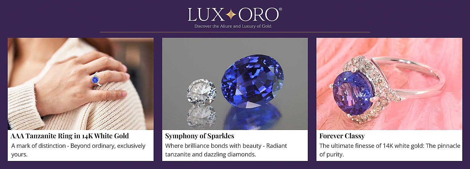Luxoro AAA Tanzanite Ring in 14K White Gold Banner