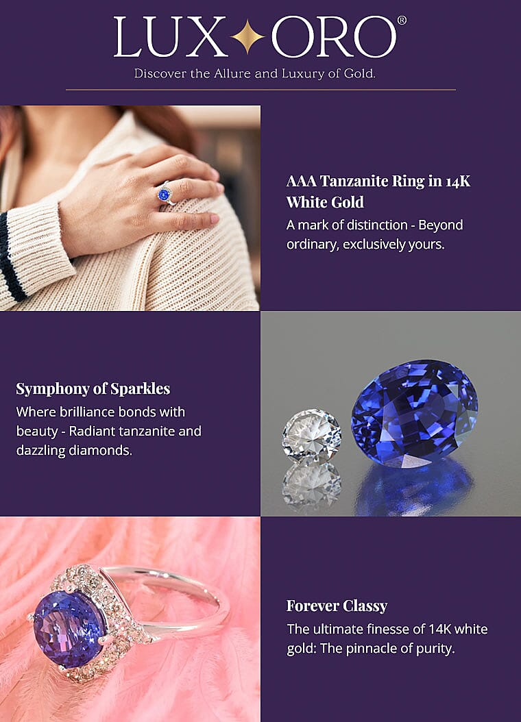 Luxoro AAA Tanzanite Ring in 14K White GoldBanner