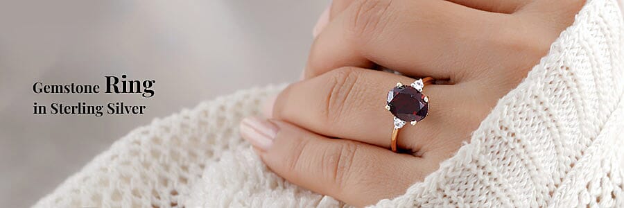 Gemstone Trilogy Ring in Sterling Silver Banner