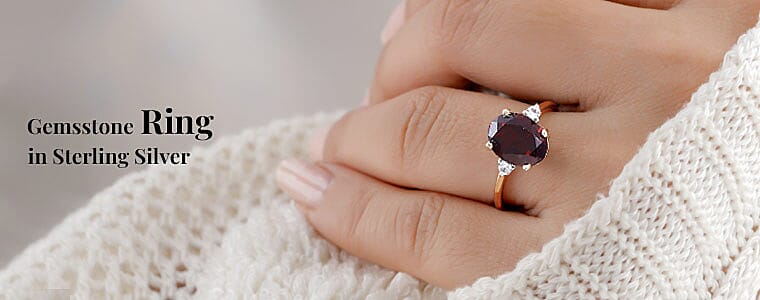 Gemstone Trilogy Ring in Sterling Silver Banner