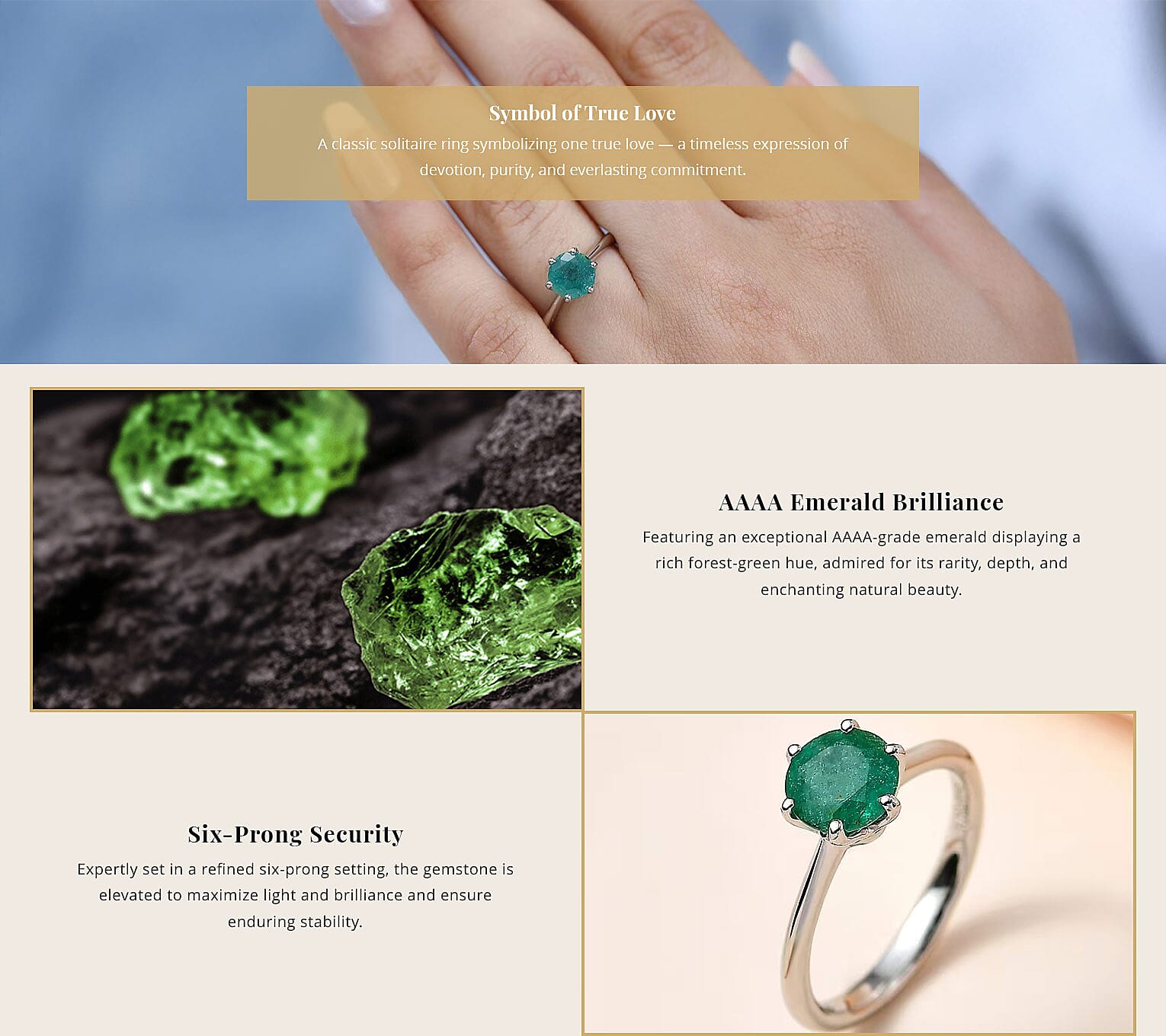 Rhapsody AAAA Kagem Zambian Emerald 1.25 ctw Solitaire Ring in 950 Platinum 4.25 Grams Banner