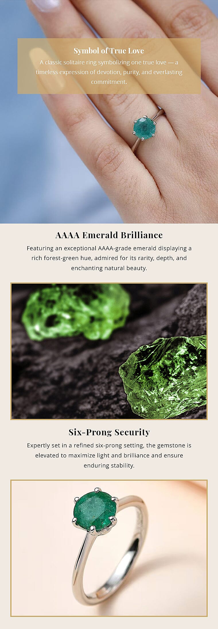 Rhapsody AAAA Kagem Zambian Emerald 1.25 ctw Solitaire Ring in 950 Platinum 4.25 Grams Banner