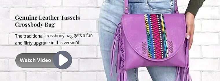 Genuine Leather Tassels Crossbody Bag Banner