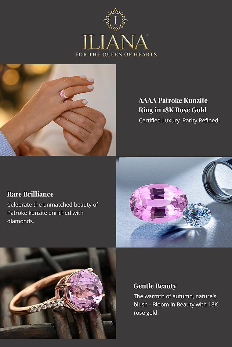 Iliana AAAA Patroke Kunzite Ring in 18K Rose GoldBanner