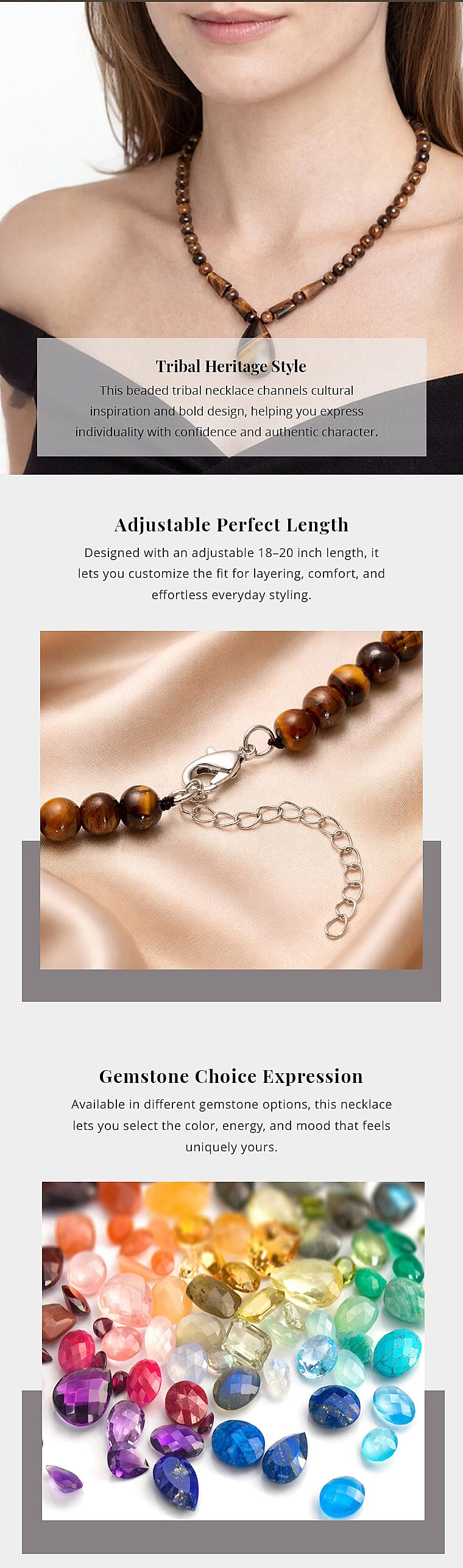 Yellow Tiger's Eye 158.50 ctw Beaded Tribal Necklace 18-20 Inches in Silvertone Banner