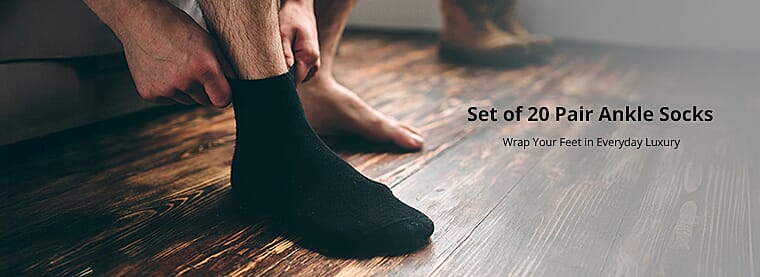Set of 20 Pair Ankle Socks Banner