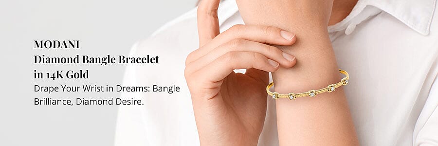 Modani Diamond Bangle Bracelet in 14K Gold Banner