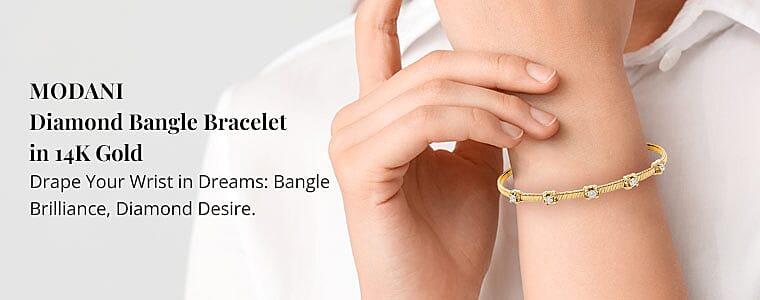 Modani Diamond Bangle Bracelet in 14K Gold Banner