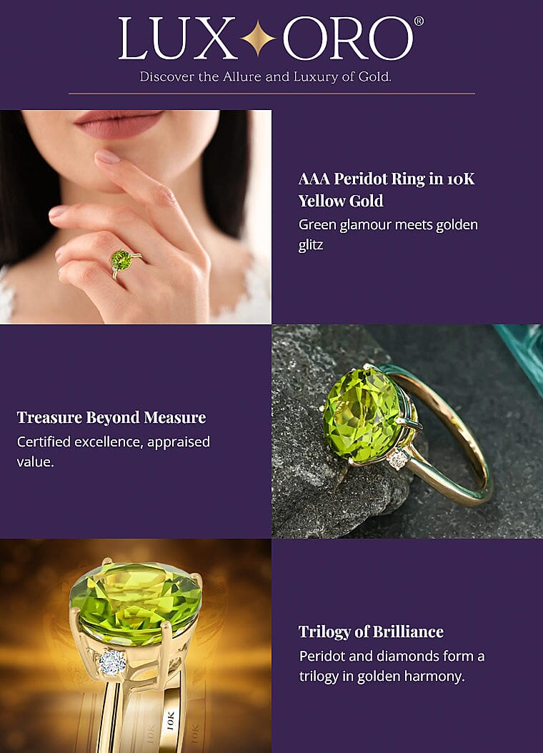 Luxoro AAA Peridot Ring in 10K Yellow GoldBanner