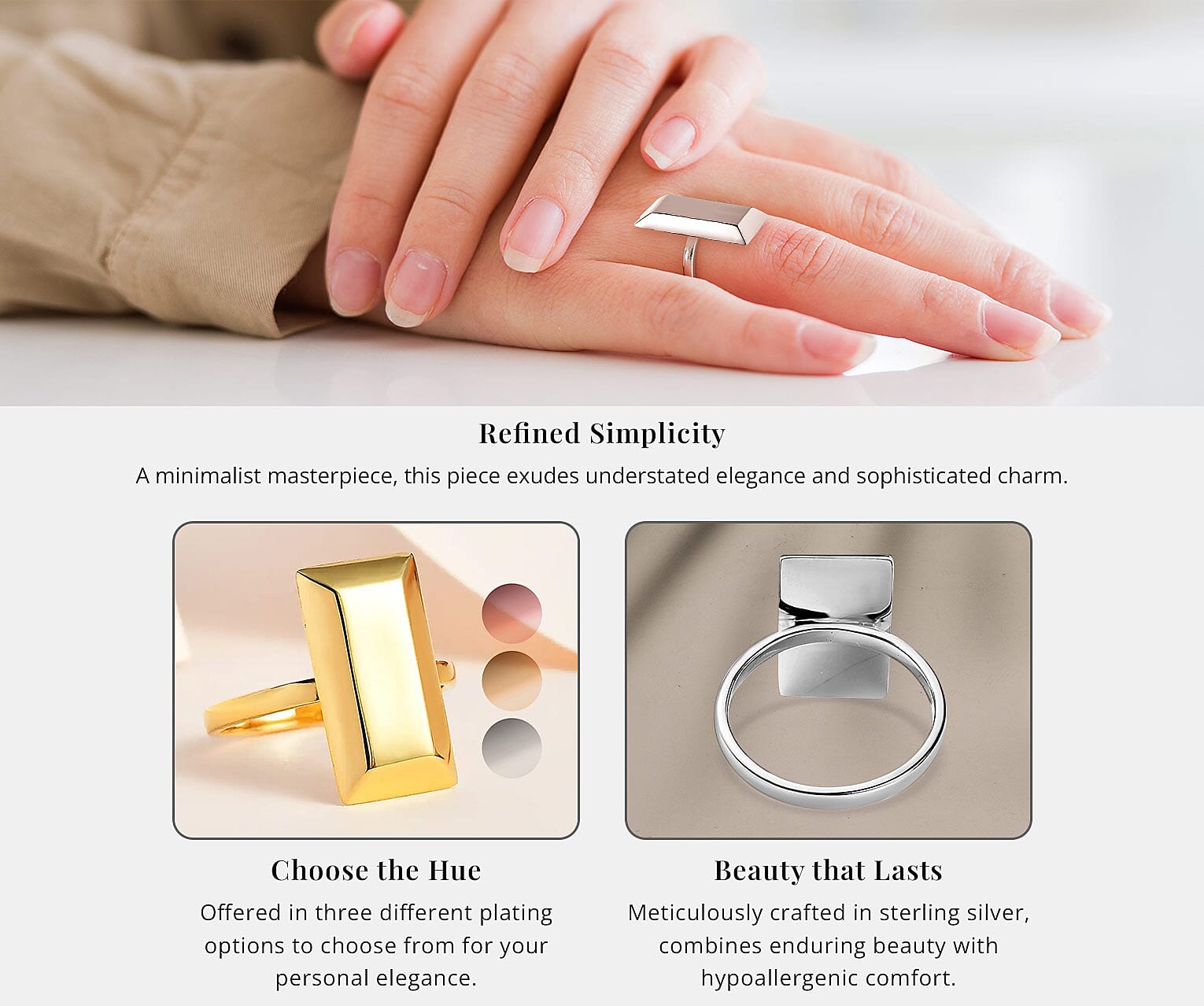 Yellow Gold Over Sterling Silver Bar Ring Banner