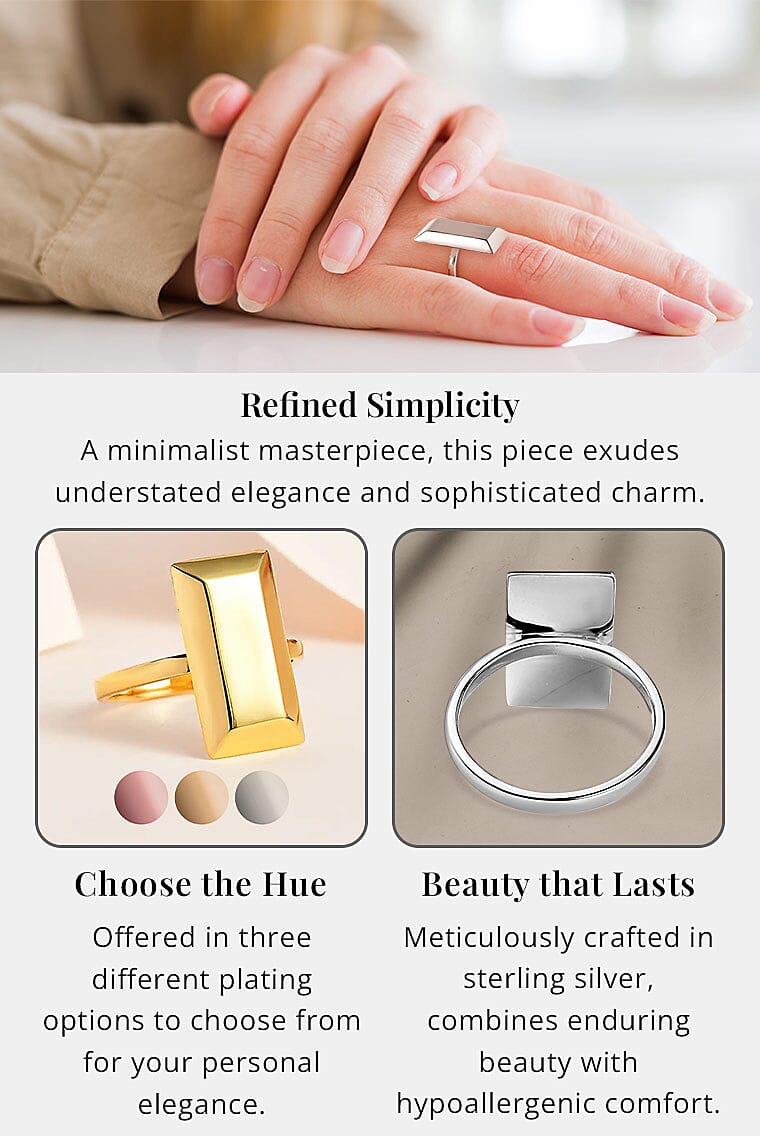 Yellow Gold Over Sterling Silver Bar Ring Banner