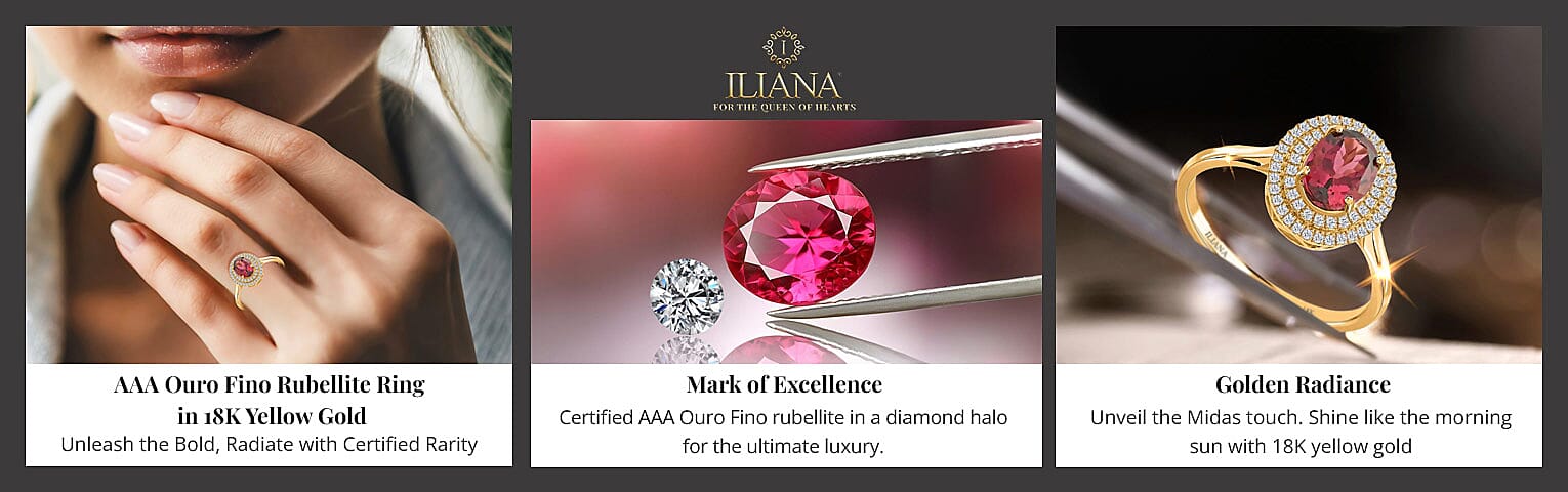 Illian AAA Ouro Fino Rubellite Ring in 18K Yellow Gold Banner
