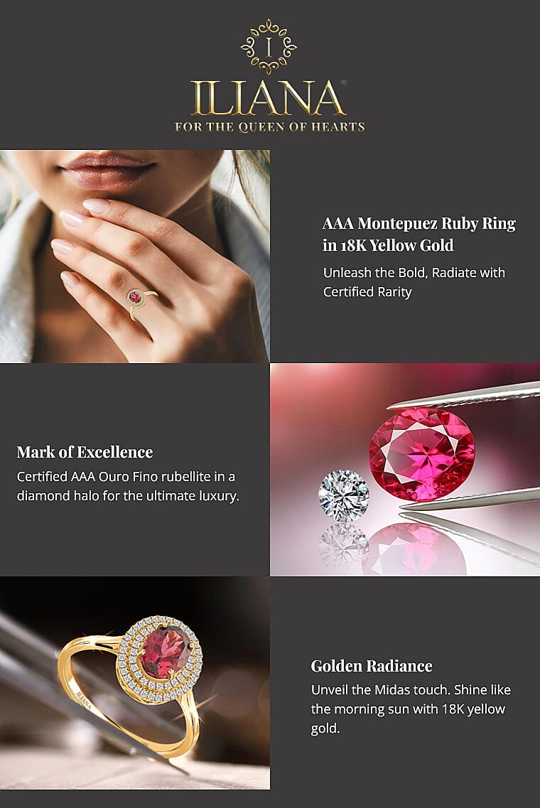 Illian AAA Ouro Fino Rubellite Ring in 18K Yellow GoldBanner