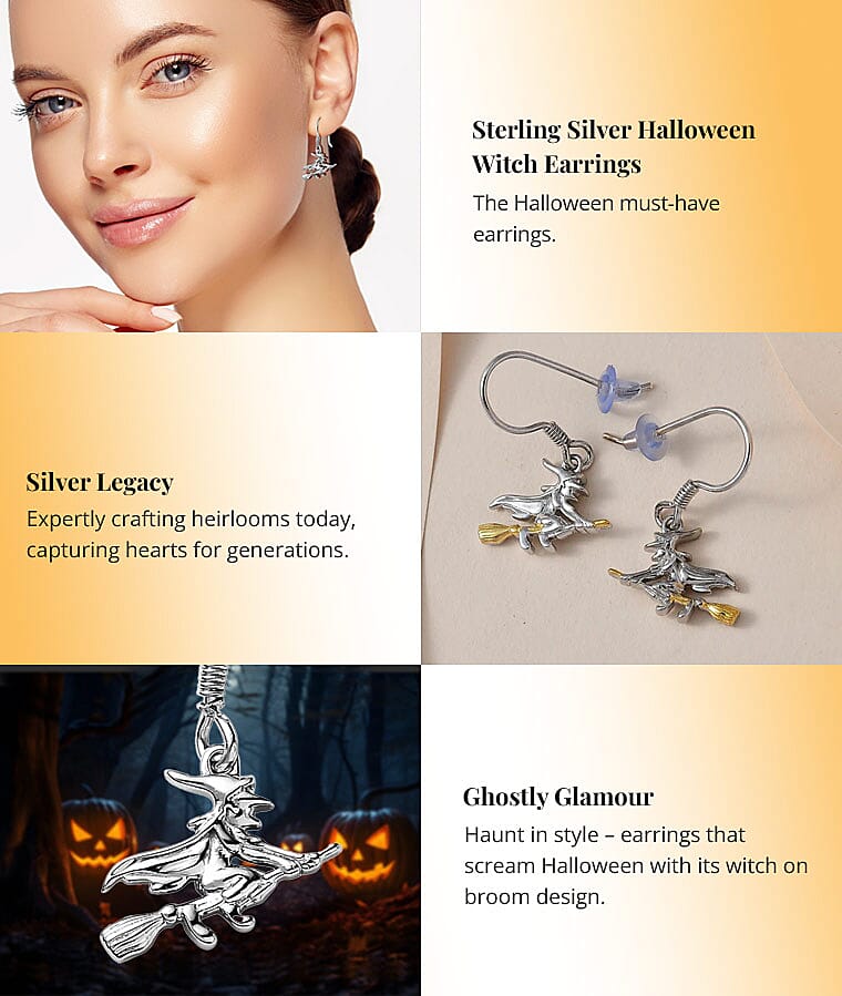 Sterling Silver Halloween Witch EarringsBanner