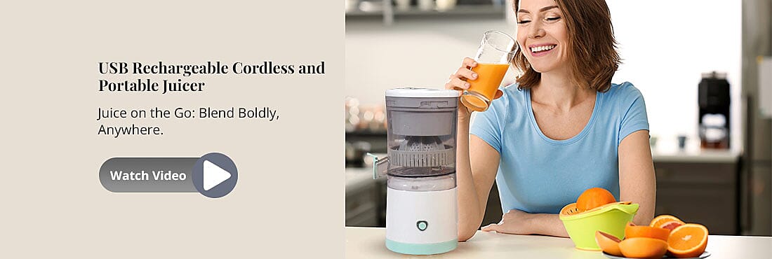 USB Rechargeable Cordless and Portable Juicer Banner