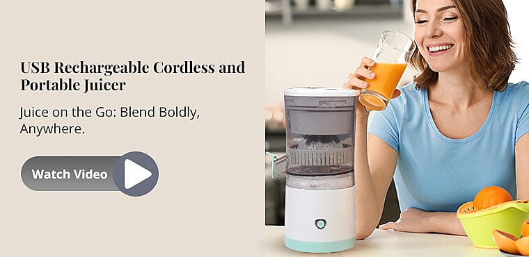 USB Rechargeable Cordless and Portable Juicer Banner