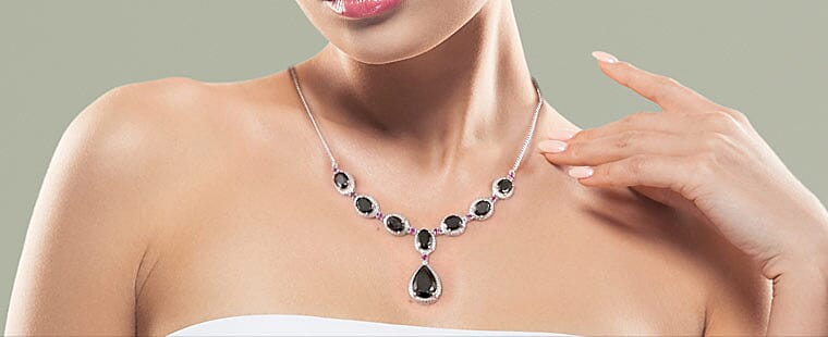 Elite Shungite Orissa Rhodolite Garnet Necklace Banner