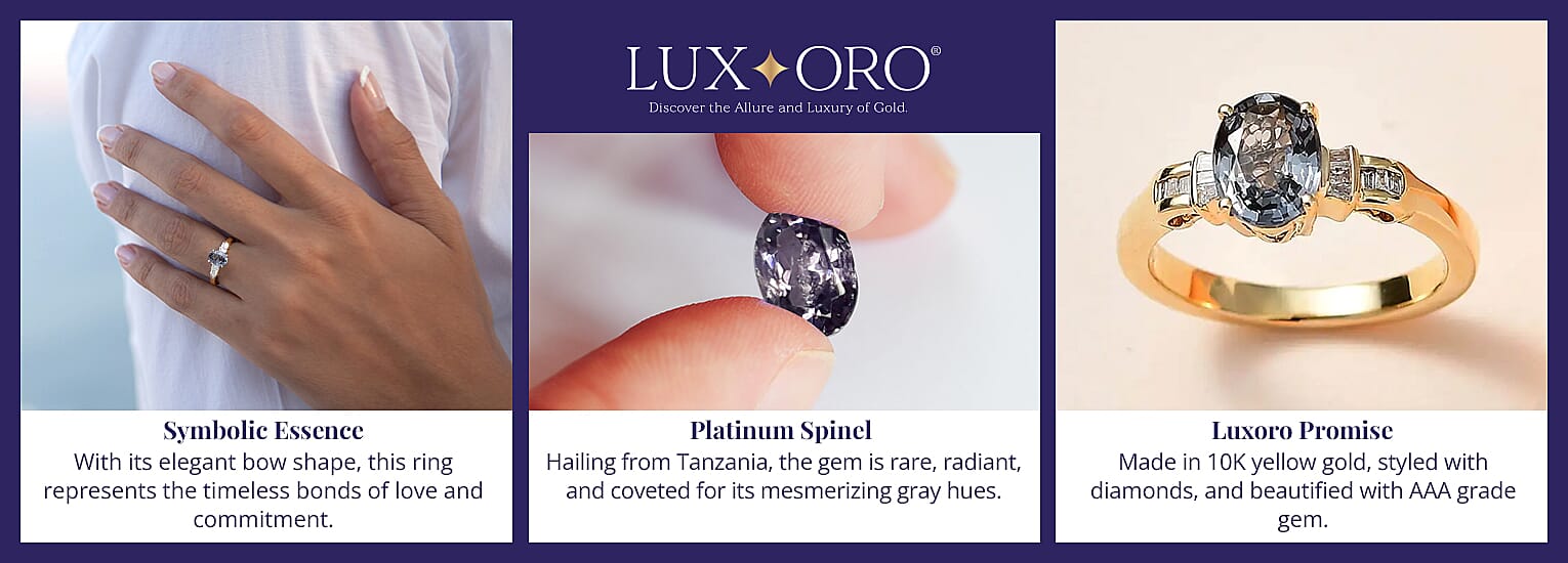 AAA Tanzanian Platinum Spinel and G-H I2 Diamond Ring Banner
