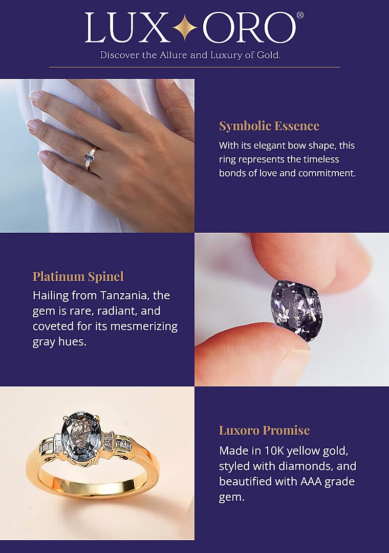 AAA Tanzanian Platinum Spinel and G-H I2 Diamond Ring Banner