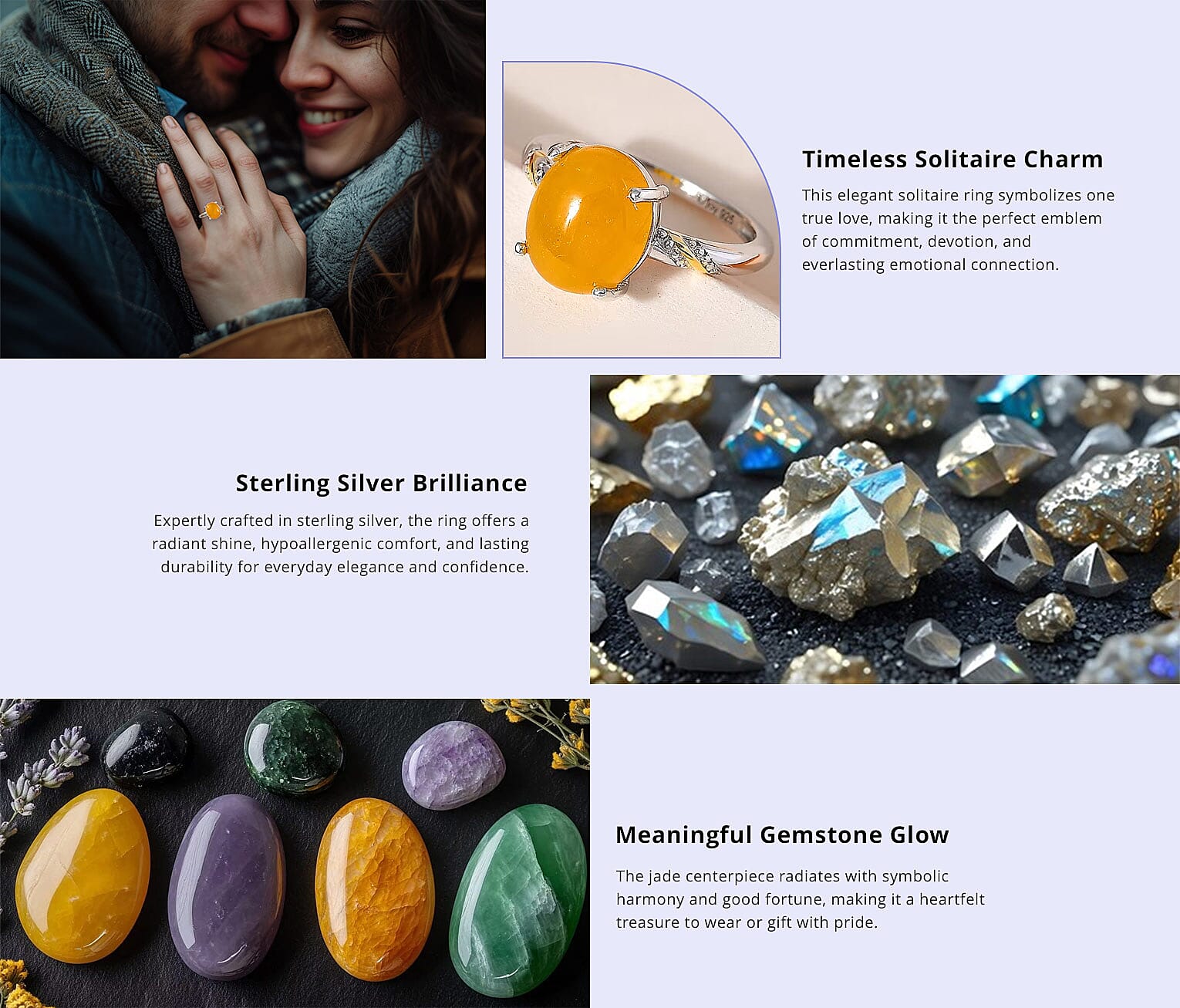 D'Joy Yellow Jade (D) 4.90 ctw Solitaire Ring in 14K YG and Platinum Over Sterling Silver Banner