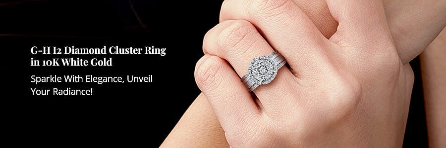 G-H I2 Diamond Cluster Ring in 10K White Gold Banner