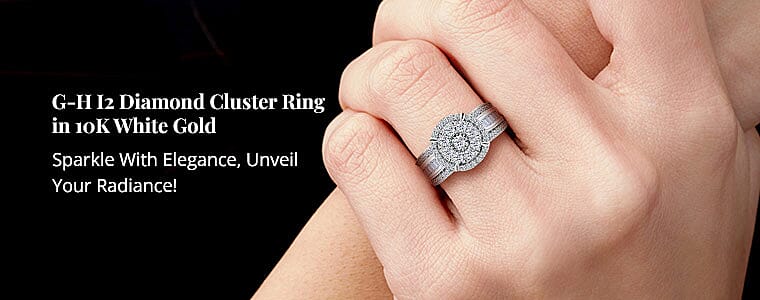 G-H I2 Diamond Cluster Ring in 10K White Gold Banner