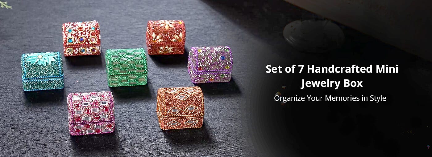 Set of 7 Handcrafted Mini Jewelry Box Banner