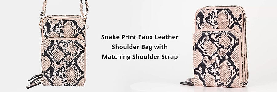 Snake Print Faux Leather Shoulder Bag Banner