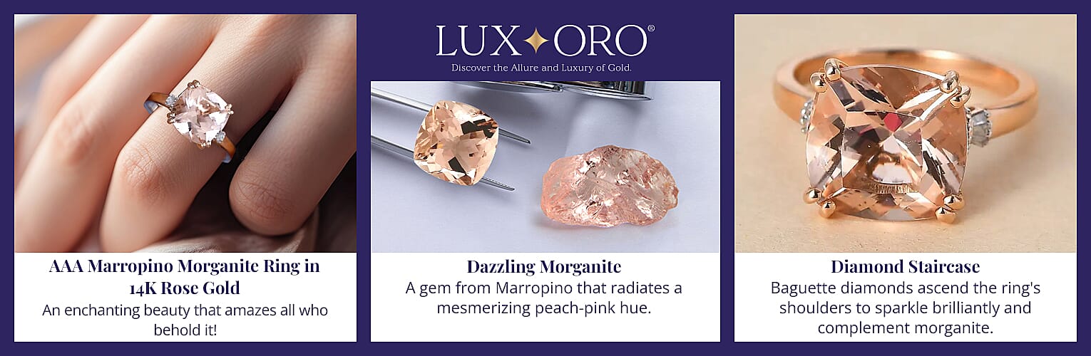 Luxoro AAA Marropino Morganite Ring in 14K Rose Gold Banner