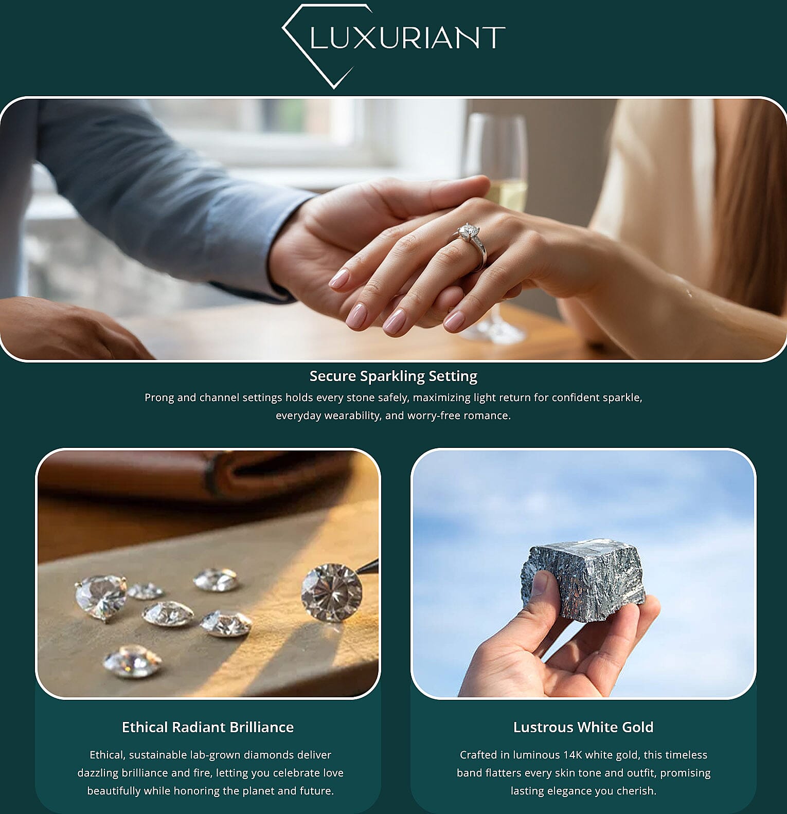 14K White Gold Luxuriant Lab Grown Diamond G-H SI Ring 1.25 ctw Banner