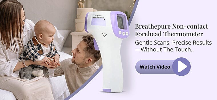 Breathepure Non-contact Forehead Thermometer Banner