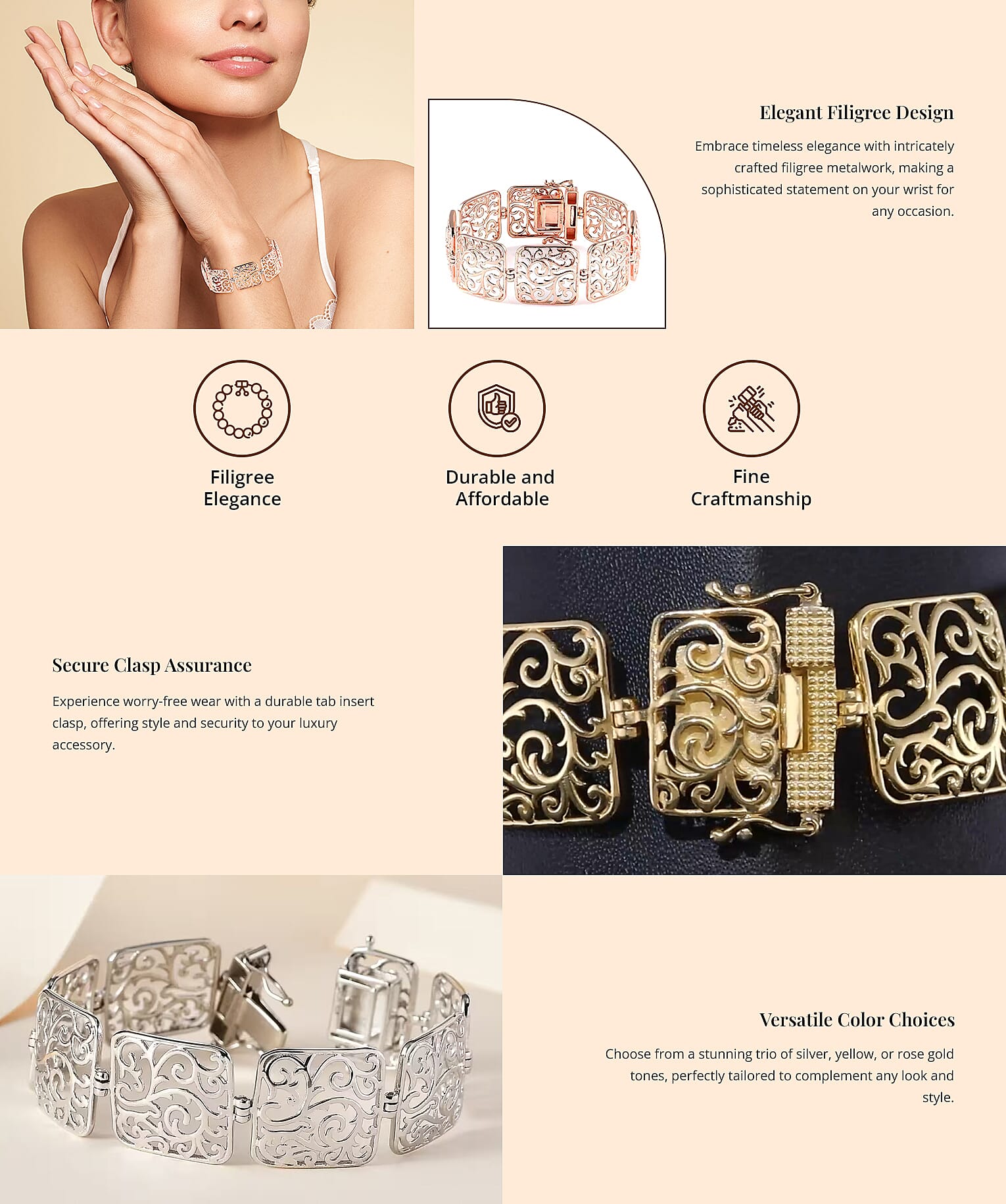 Karis Fancy Bracelet in 18K RG Plated Banner