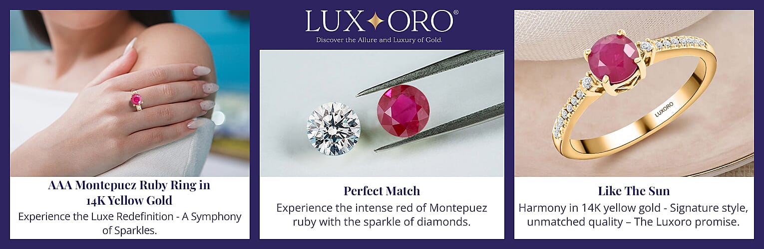 Luxoro AAA Montepuez Ruby Ring in 14K Yellow Gold Banner