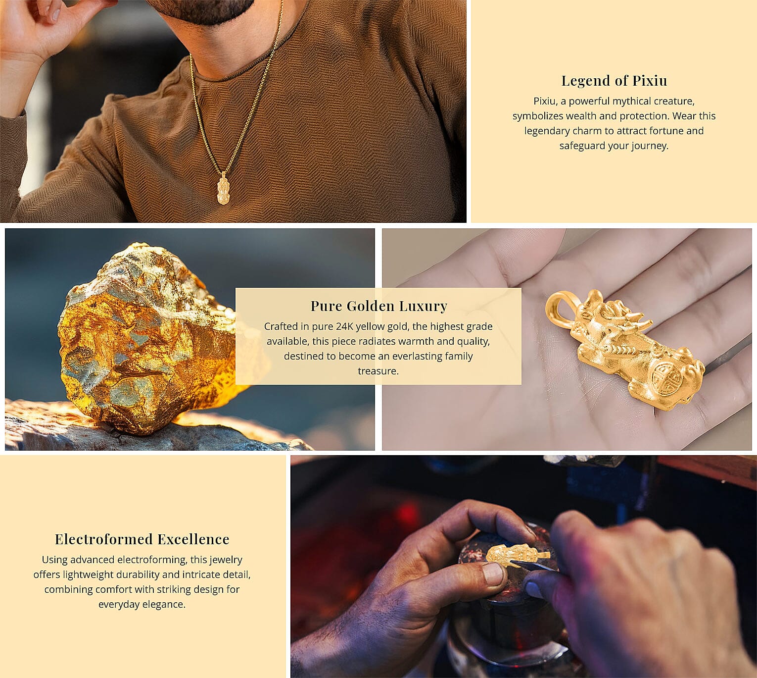 Pixiu Pendant without Chain in 24K Yellow Gold 0.20 Grams Banner