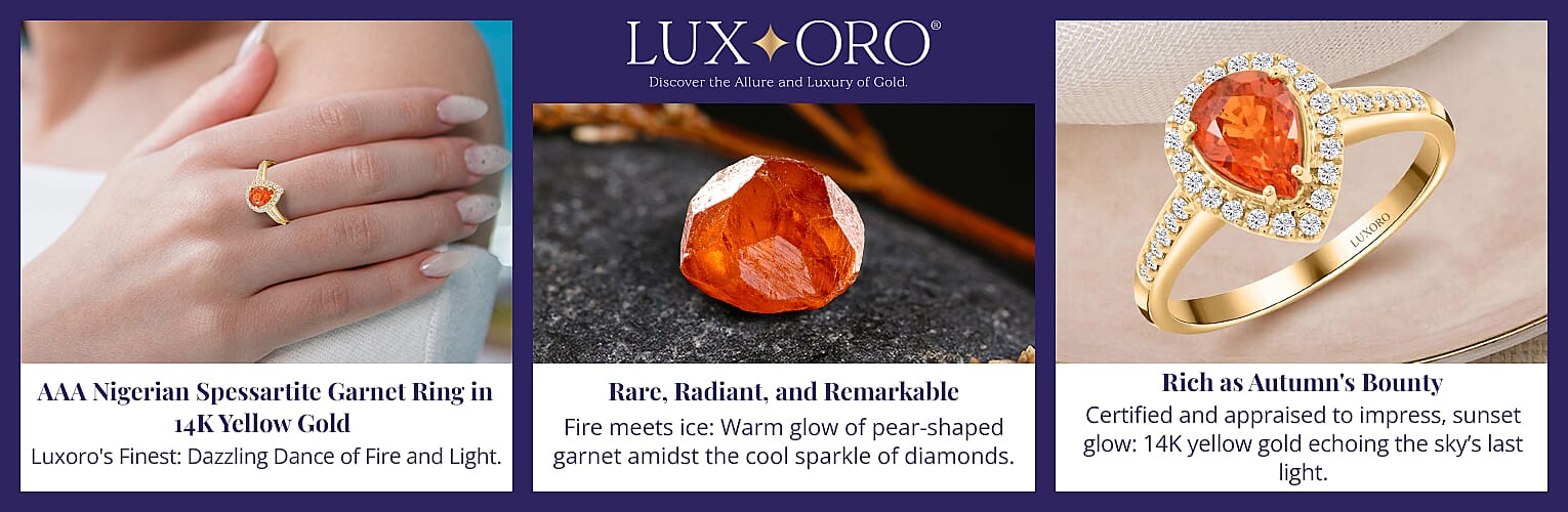 Luxoro AAA Nigerian Spessartite Garnet Ring in 14K Yellow Gold Banner
