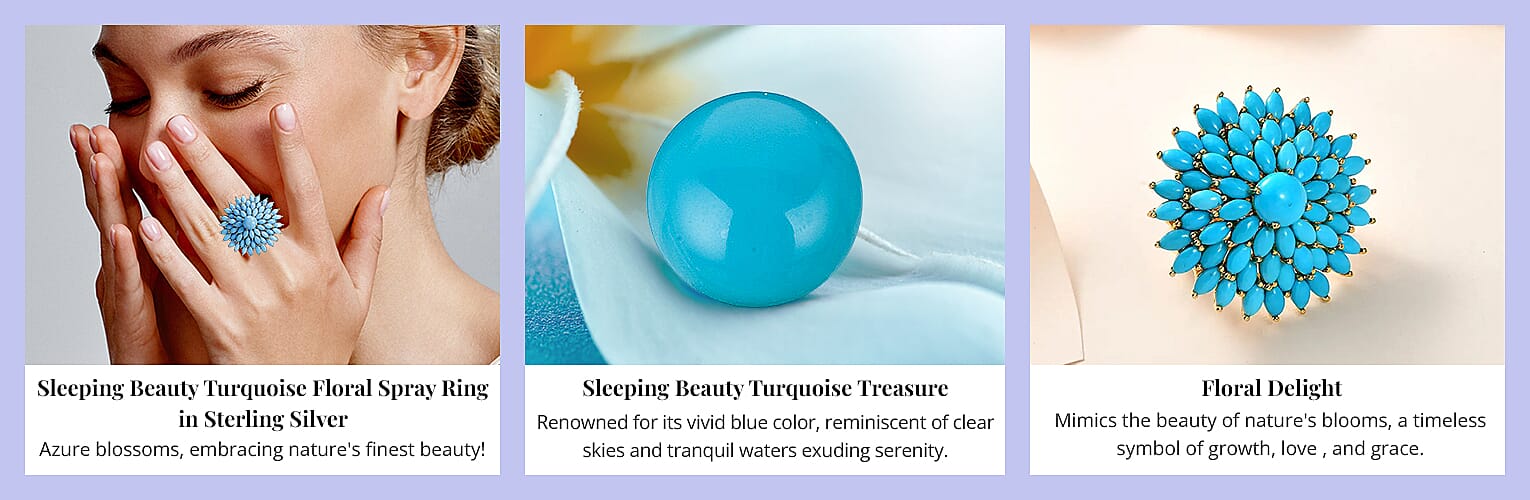 Sleeping Beauty Turquoise Floral Spray Ring Banner