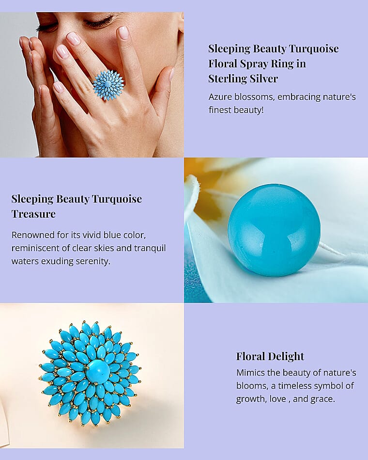Sleeping Beauty Turquoise Floral Spray Ring Banner