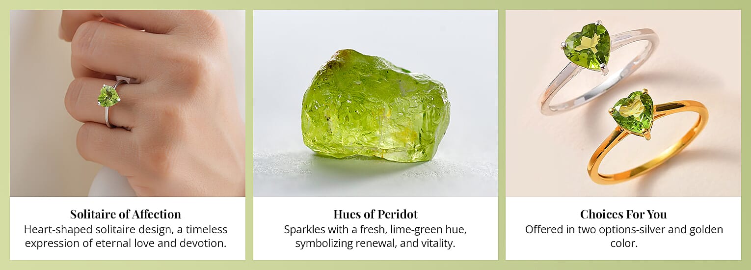 Peridot Heart Solitaire Ring Banner