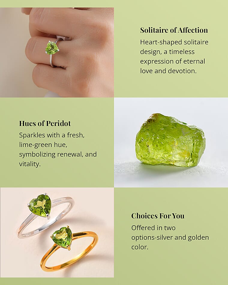 Peridot Heart Solitaire Ring Banner