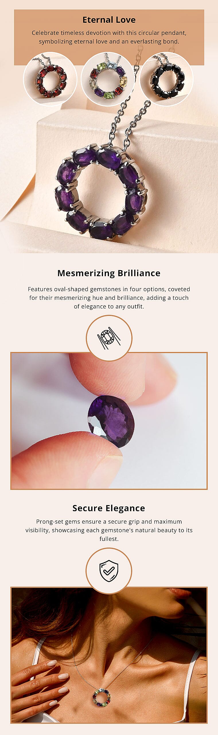 Circle Necklace 18 Inches in Stainless Steel Banner