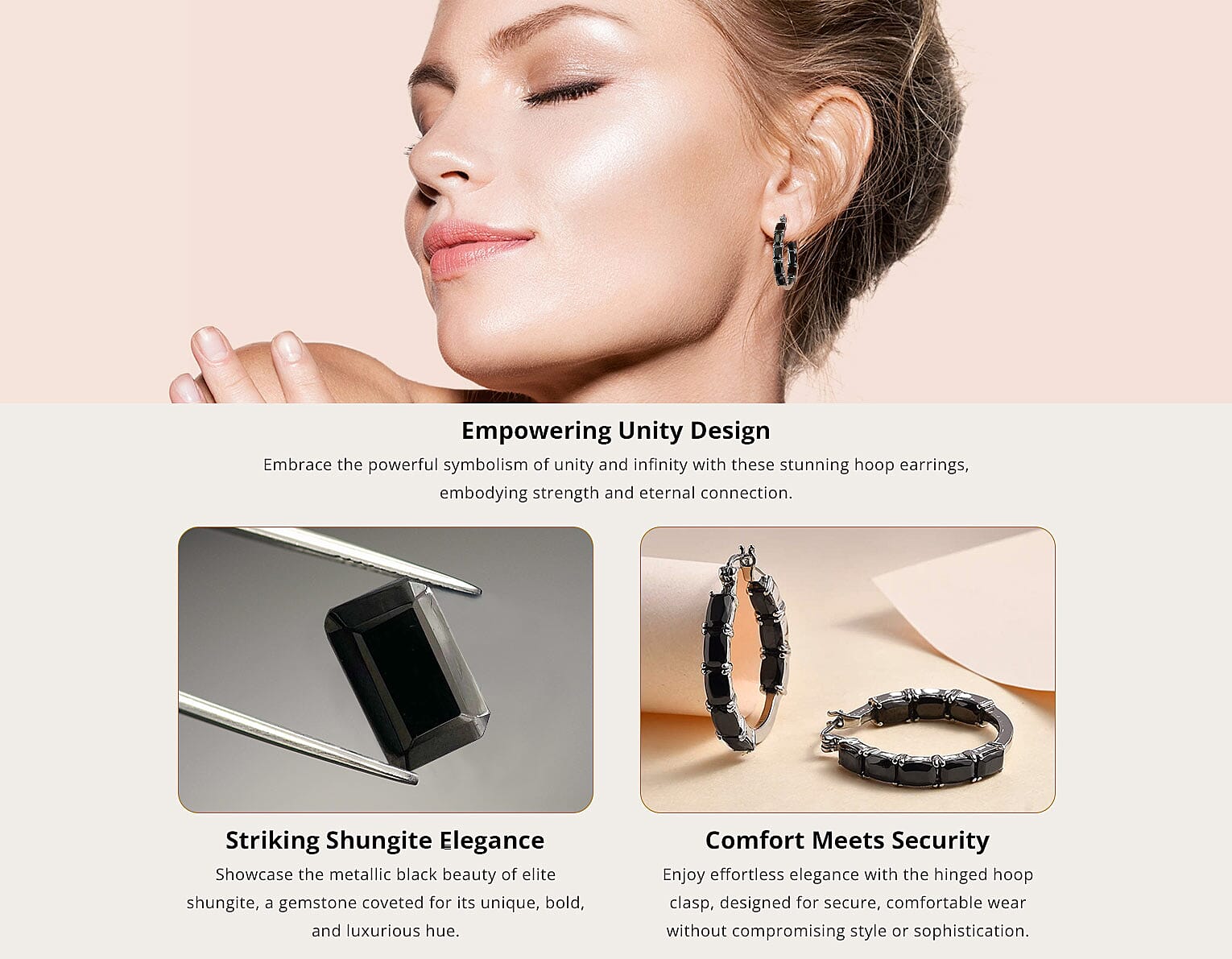 Elite Shungite Inside Out Hoop Earrings Banner