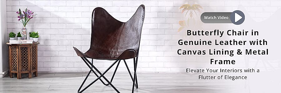 Butterfly Chair in Genuine Leather  Banner
