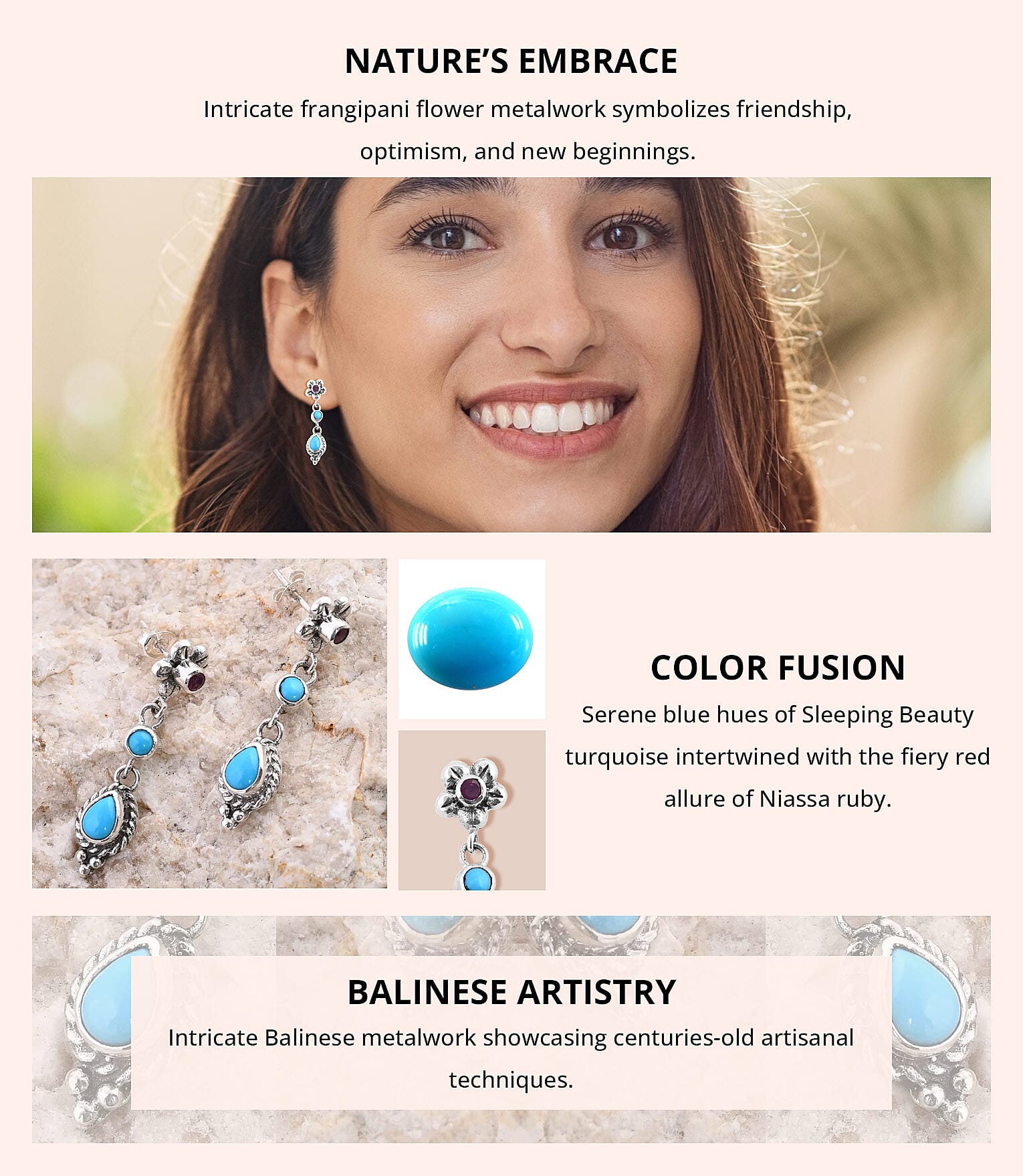 Sleeping Beauty Turquoise and Niassa Ruby (FF) Dangle Earrings Banner