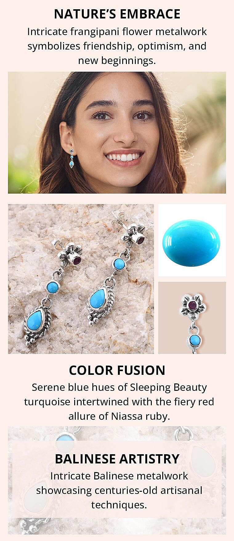 Sleeping Beauty Turquoise and Niassa Ruby (FF) Dangle EarringsBanner