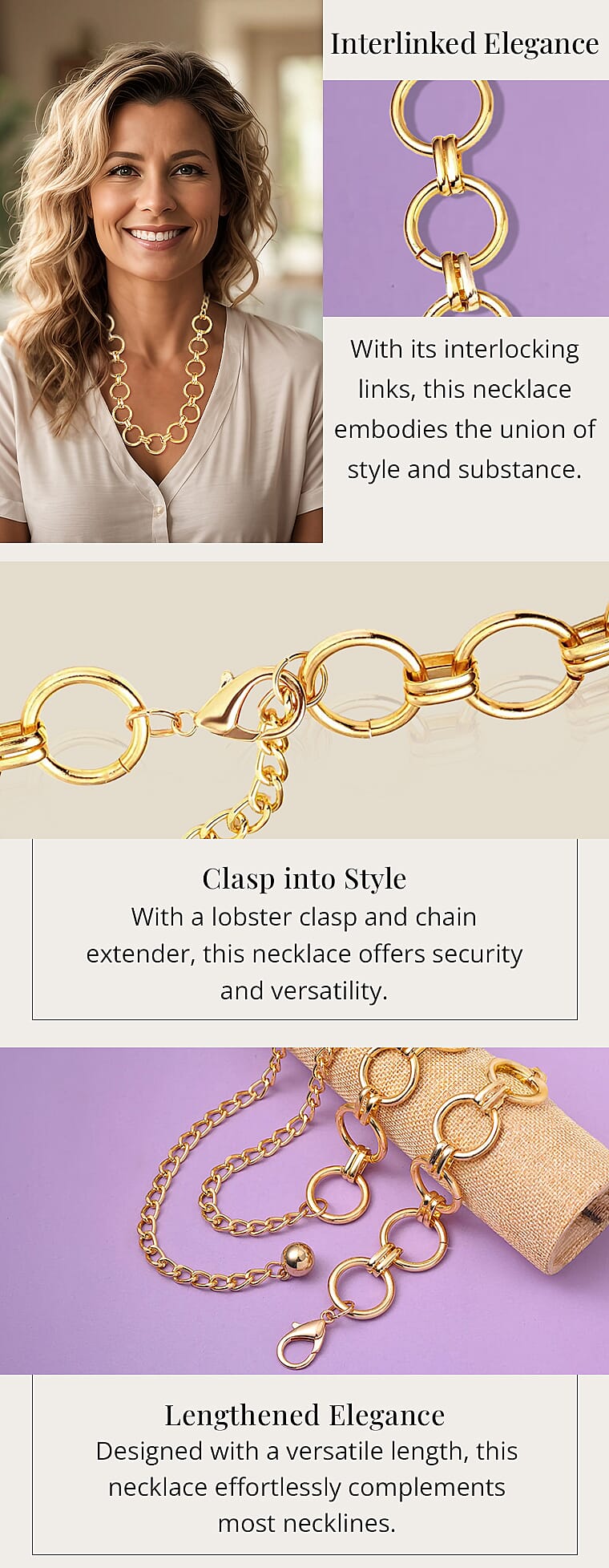 Link Necklace in Goldtone Banner