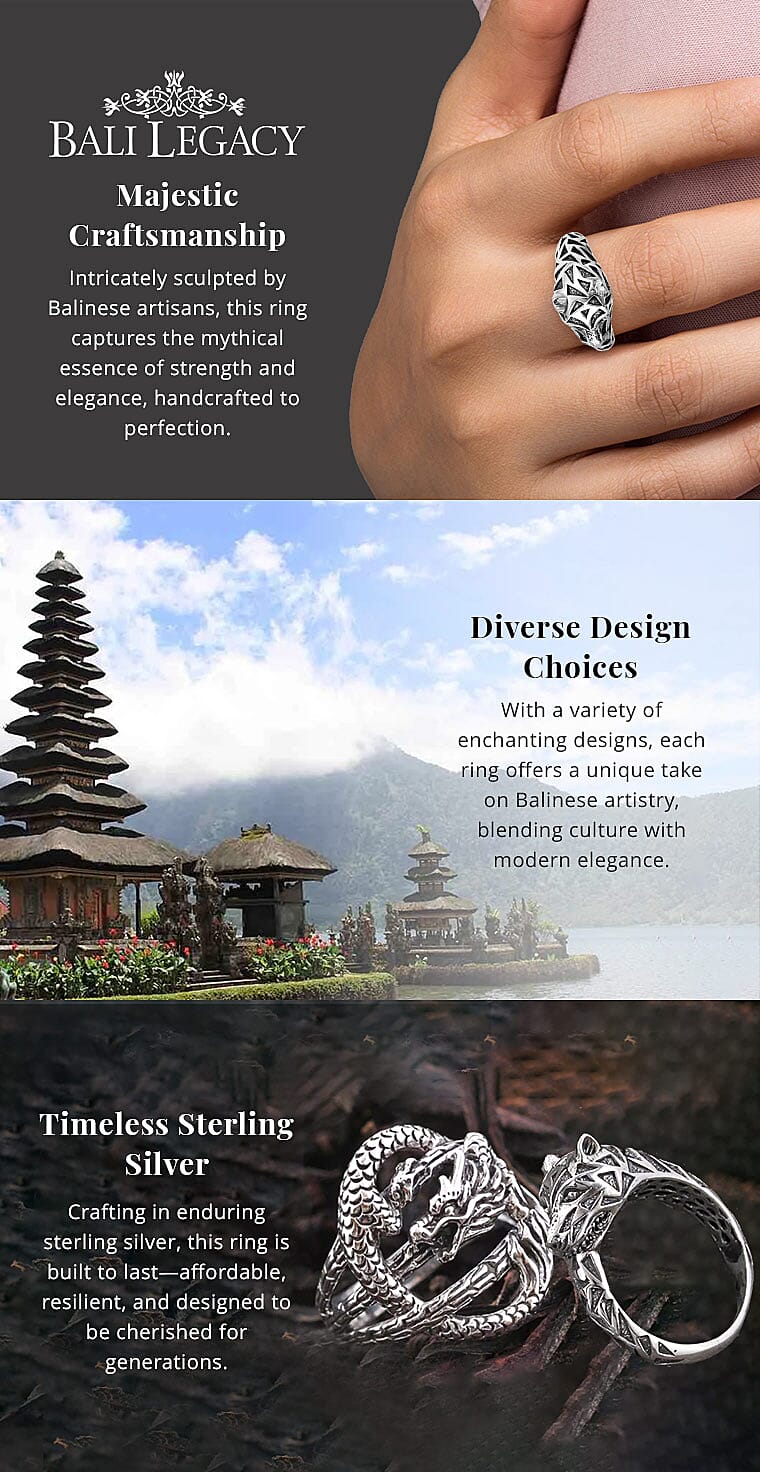 Bali Legacy Dragon Ring in Sterling  6.75 Grams Banner