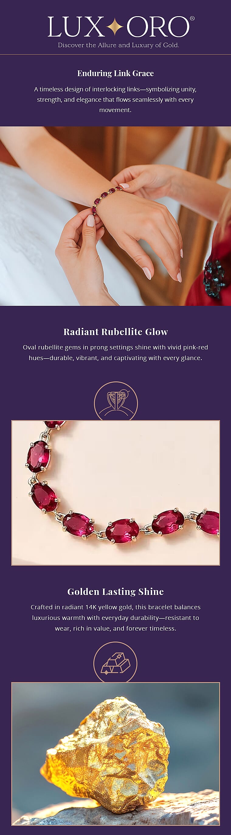 Certified & Appraised Luxoro AAA Ouro Fino Rubellite 8.90 ctw Bracelet Banner